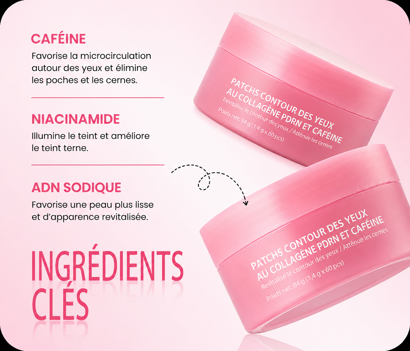 Patchs Contour des Yeux au Collagène PDRN & Caféine (60 patchs)