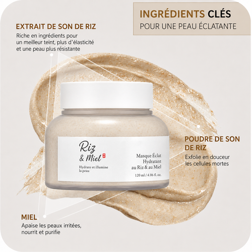 Masque Éclat Hydratant au Riz &amp; au Miel