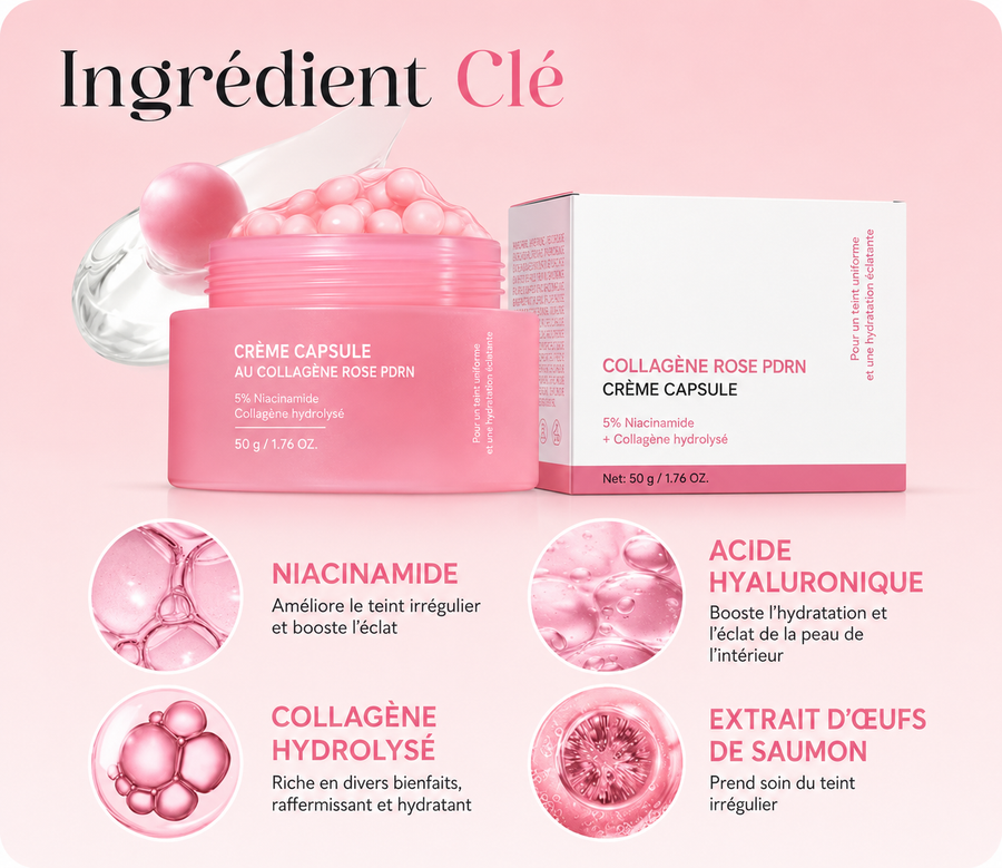 Crème Capsule au Collagène Rose PDRN