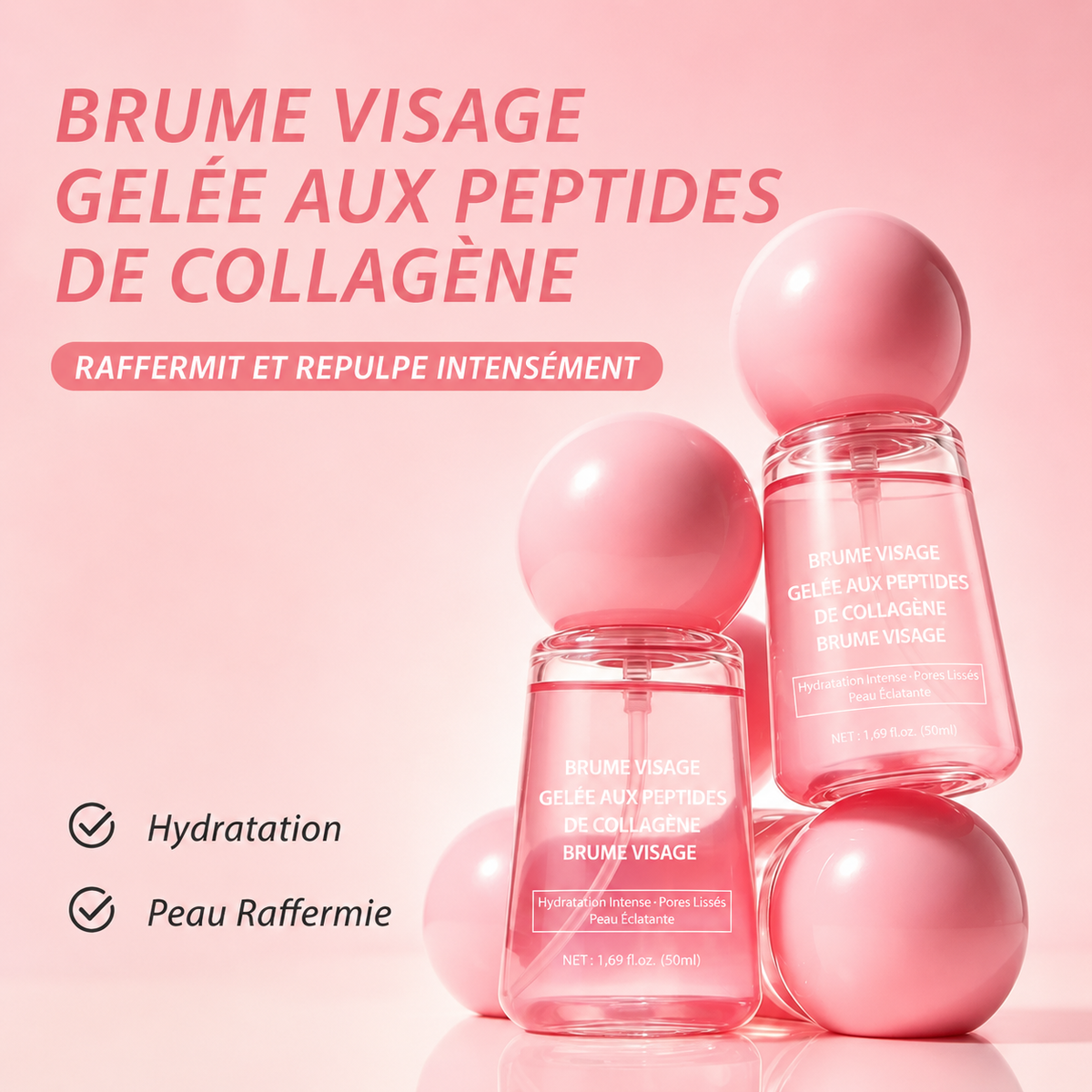 Brume Visage Gelée aux Peptides de Collagène