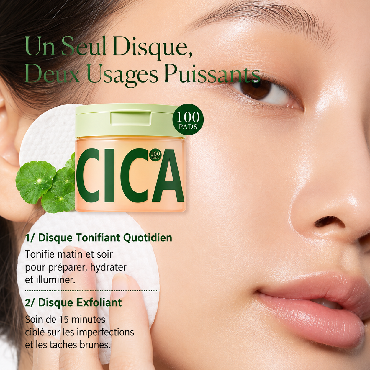 Disques CICA — Tonifiants Apaisants &amp; Éclat (100 disques)