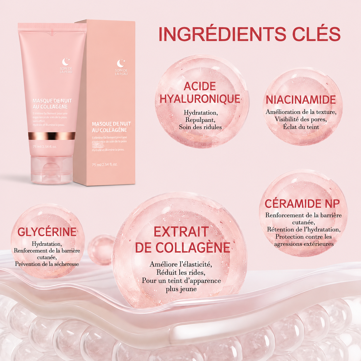 Masque de Nuit au Collagène — Soin Peel-Off Repulpant