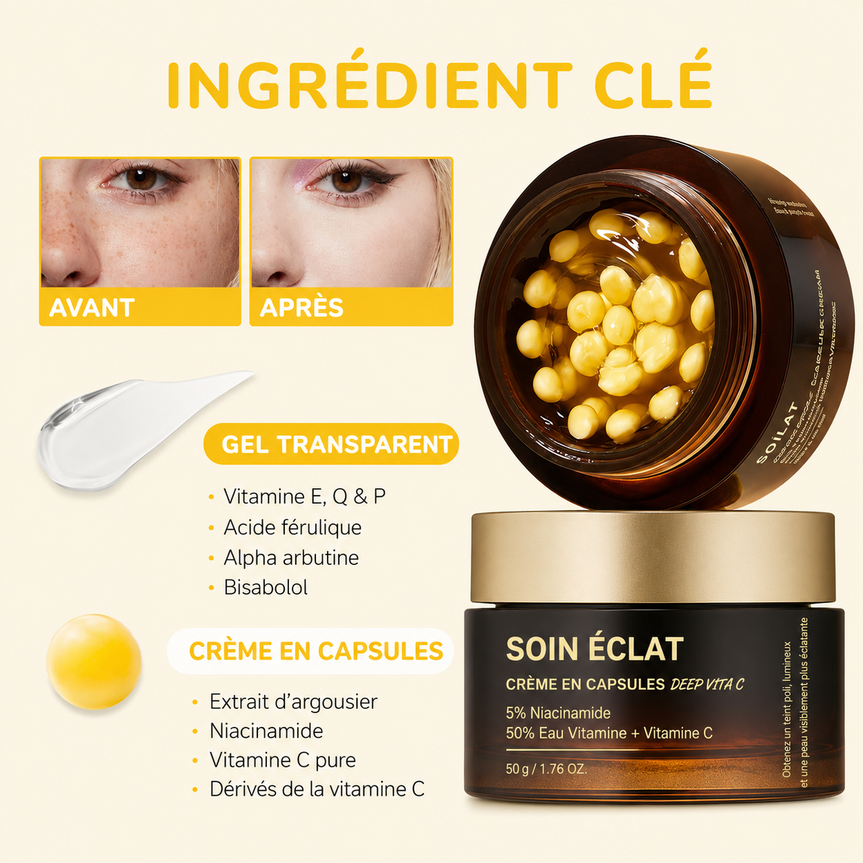 Soin Éclat — Crème en Capsules Vitamine C