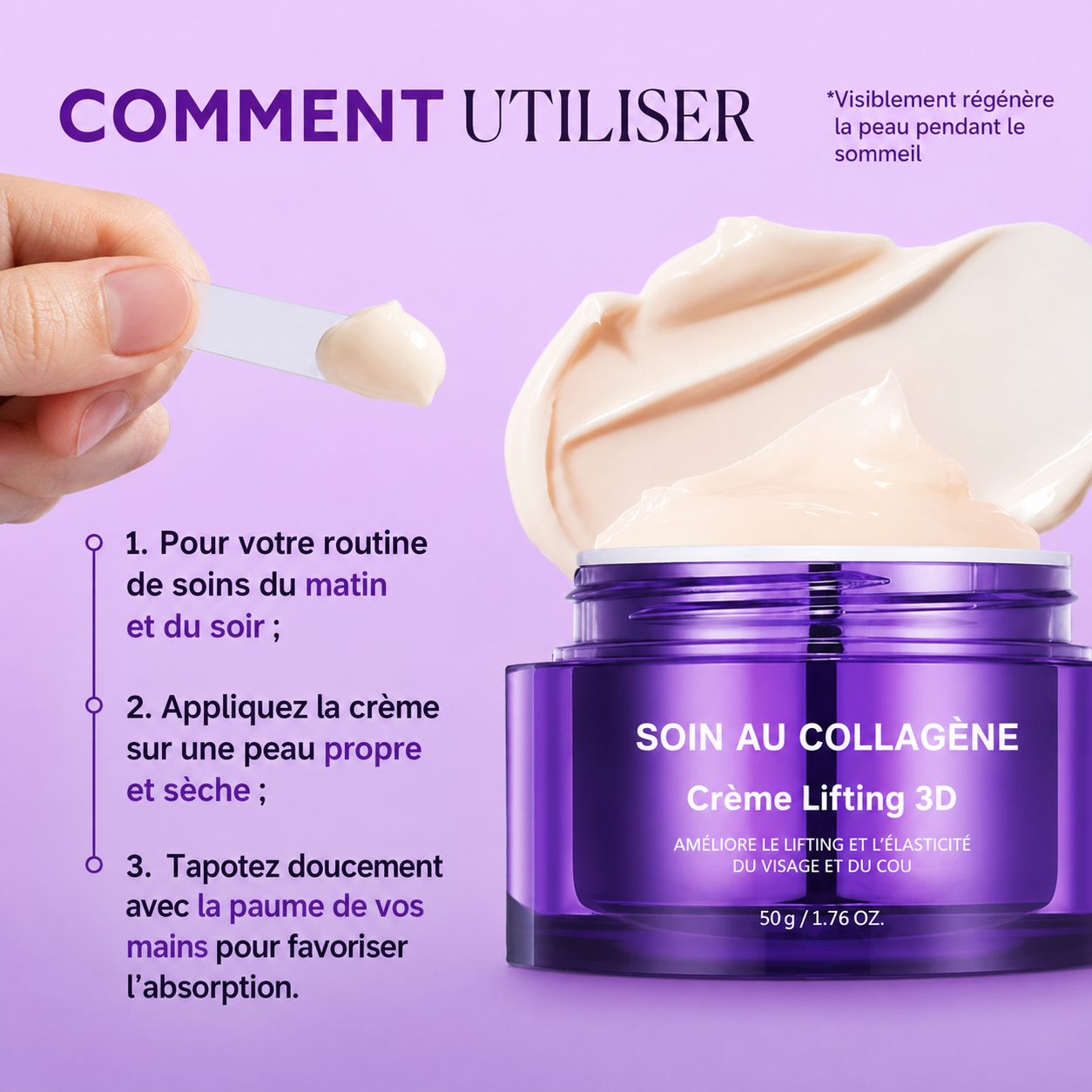 Crème Lifting 3D — Soin Raffermissant Visage Cou